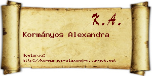 Kormányos Alexandra névjegykártya